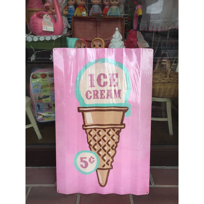 デザイン看板A4】アイスクリーム ピンク★ポスター絵ソフトクリーム アメリカン雑 デザイン看板A4】アイスクリーム ピンク☆ポスター絵ソフトクリーム