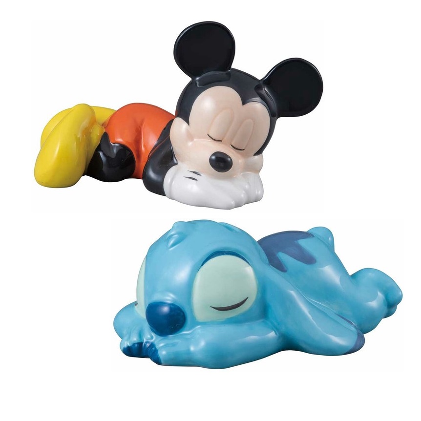ディズニー】Disney ミッキー＆スティッチ おやすみ バンク 【貯金箱