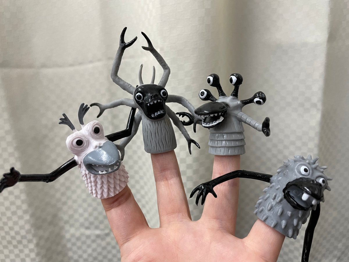 ハナ様オーダー品　こぶたがみちを　指人形　パペット パペット人形】3匹のこぶた人形劇セット SC003046 | 保育教材の