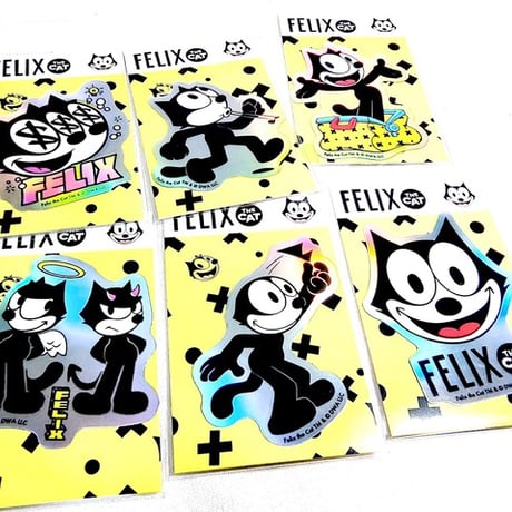 黒猫フィリックスのキラキラステッカー【FELIX STICKER　ホログラム】