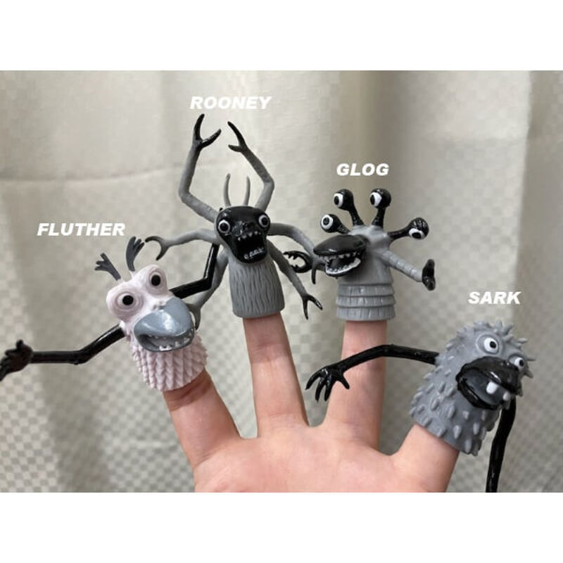 モンスター フィンガーパペット 指人形 モノトーン | sweetfish モンスター フィンガーパペット 指人形 モノトーン | sweetfish
