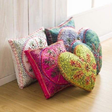 SALE　インドな　サテンスクエアクッション　Satin Square cushion