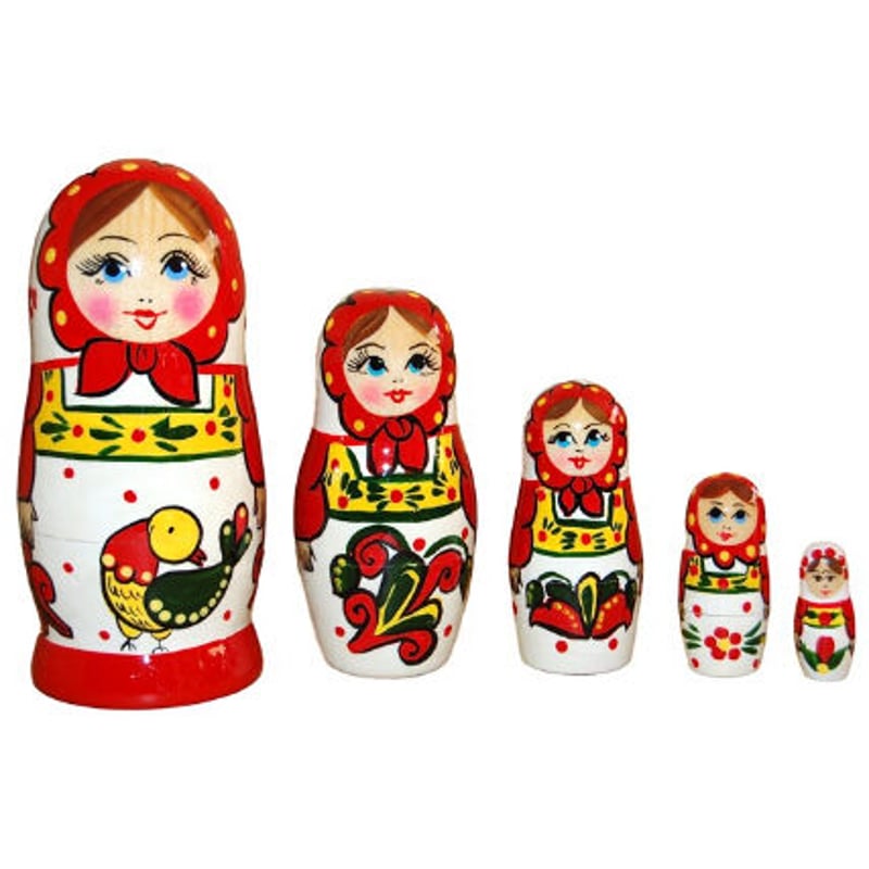 ロシア ヴィンテージ アーティスト作品、マトリョーシカ 5組。現状