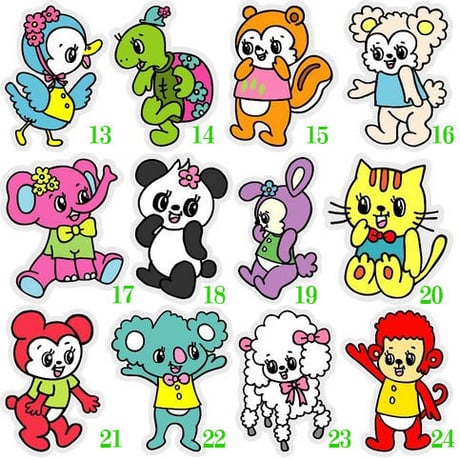 それいけ!レトロちゃん　ミニビニールステッカー　24種類