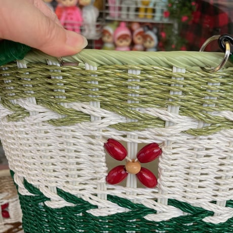 「さかえ」　昔ながらの買い物かご　【竹日の丸印】手作り　ハンドメイド