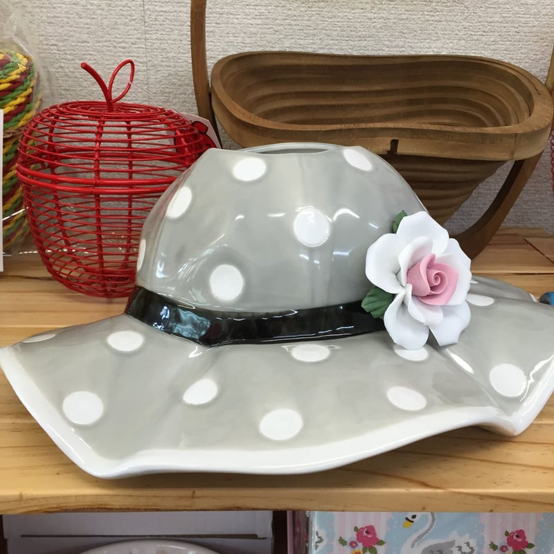 水玉帽子のフラワーベース 花器 | sweetfish