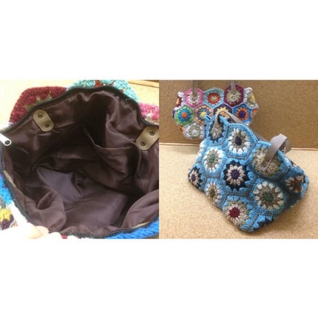 訳あり　SALE　カラフル　クロシェ　バッグS　お花