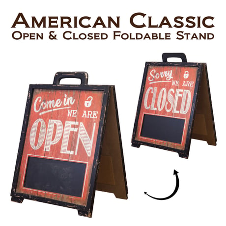 アメリカン・クラシック　［OPEN & CLOSED（フォルダブルスタンド）］両面タイプ