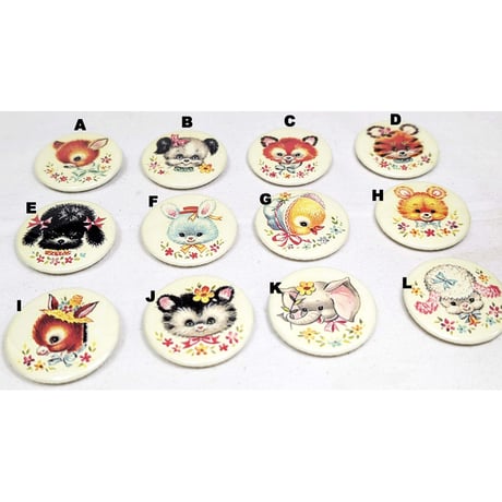 レトロアニマル　缶バッジ  mini