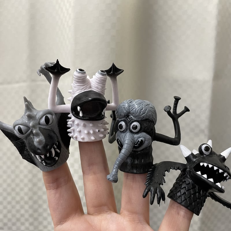 モンスター フィンガーパペット 指人形 モノトーン | sweetfish
