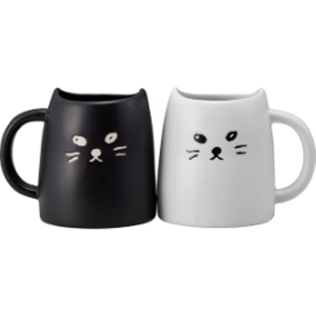アニマルティー 黒ねこと白ねこの ペアマグ
