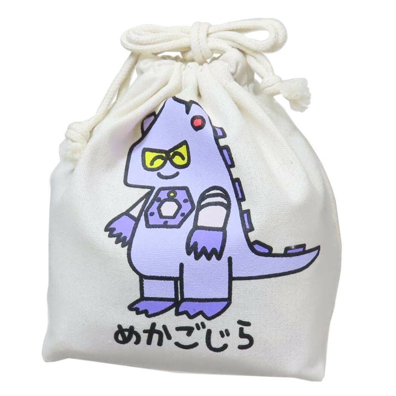ゴジラVSおえかきさん マチ付ききんちゃく ポーチ 【巾着袋】 | sweetfish