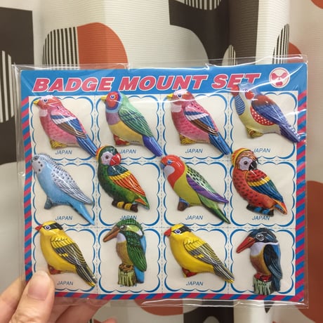 鳥　バッジ　ばら【デッドストック】メイドインジャパン