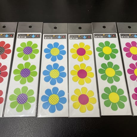 レトロフラワー　ステッカー