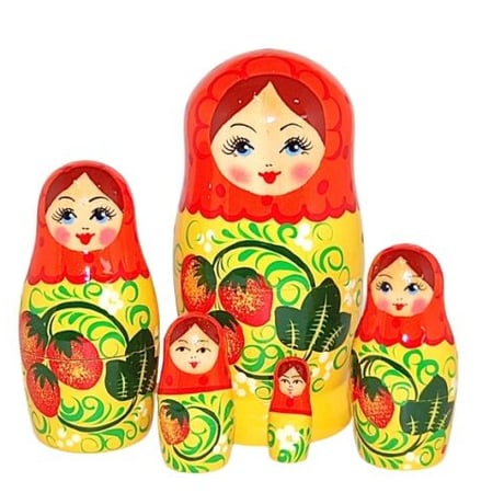 いちごマトリョーシカ（5人組）　ロシア製　取り扱い方の注意事項をお読みください♪