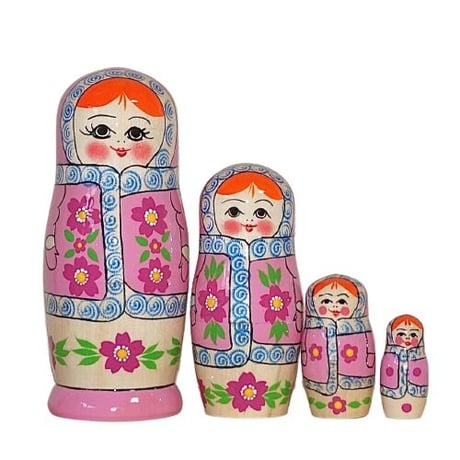 雪娘マトリョーシカ （4人組）　ロシア製　取り扱い方の注意事項をお読みください♪