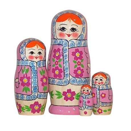 雪娘マトリョーシカ （4人組）　ロシア製　取り扱い方の注意事項をお読みください♪