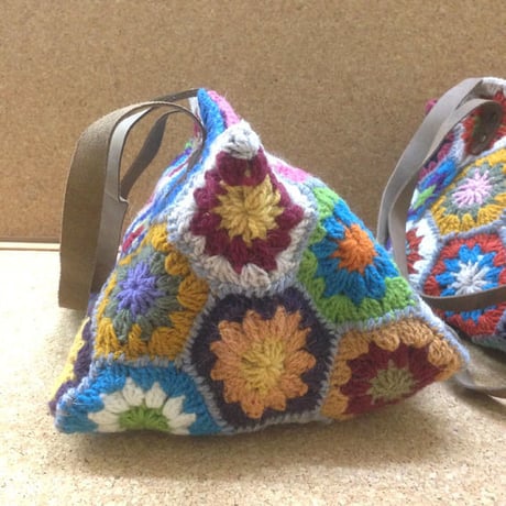 訳あり　SALE　カラフル　クロシェ　バッグS　お花