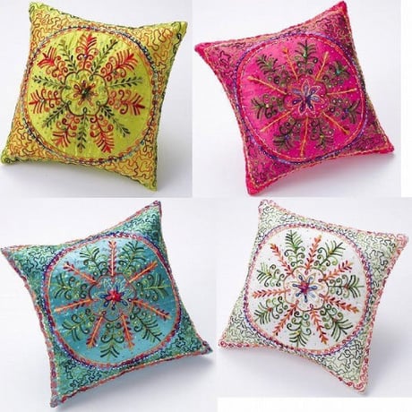 SALE　インドな　サテンスクエアクッション　Satin Square cushion