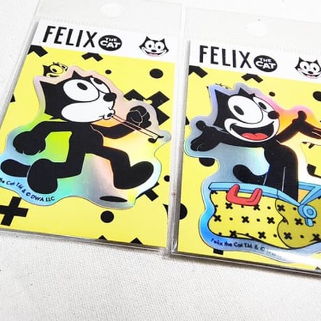 黒猫フィリックスのキラキラステッカー【FELIX STICKER　ホログラム】