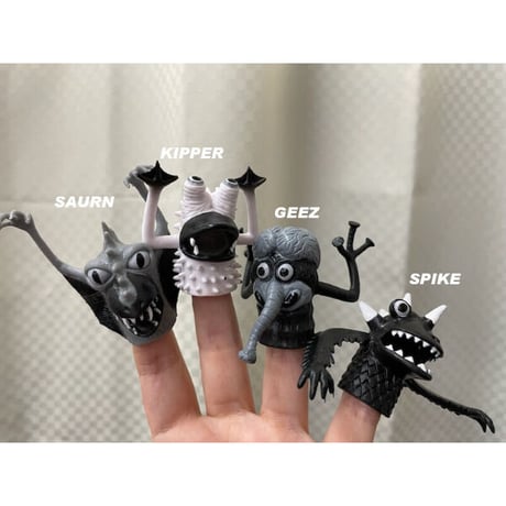 モンスター　フィンガーパペット　指人形　モノトーン