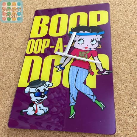 ベティちゃん　ガラス時計　Betty Boop Glass Crock