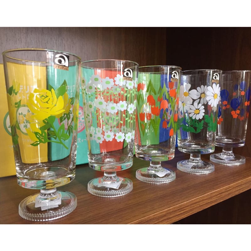 ADERIAアデリア エスプリ 脚付きグラス ガラス コップ 5点セット  