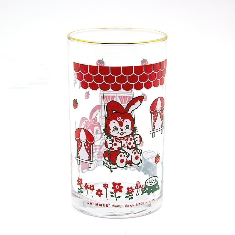 「水通しのみ&5回の使用」赤と白ストライプ クマ刺繍ロンパースセット70センチ SWIMMER スイマー ガラスタンブラー | sweetfish