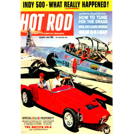 レトロデザインポストカード　HOT　ROD