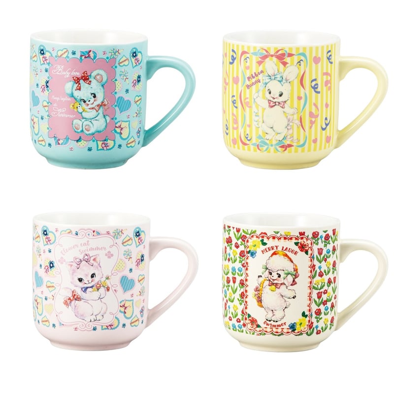 SWIMMER スイマー 総柄マグ マグカップ 平成レトロ えんぴつアート