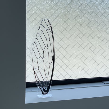 せみうちわスタンド 白黒 Cicada Fan Stand black or white