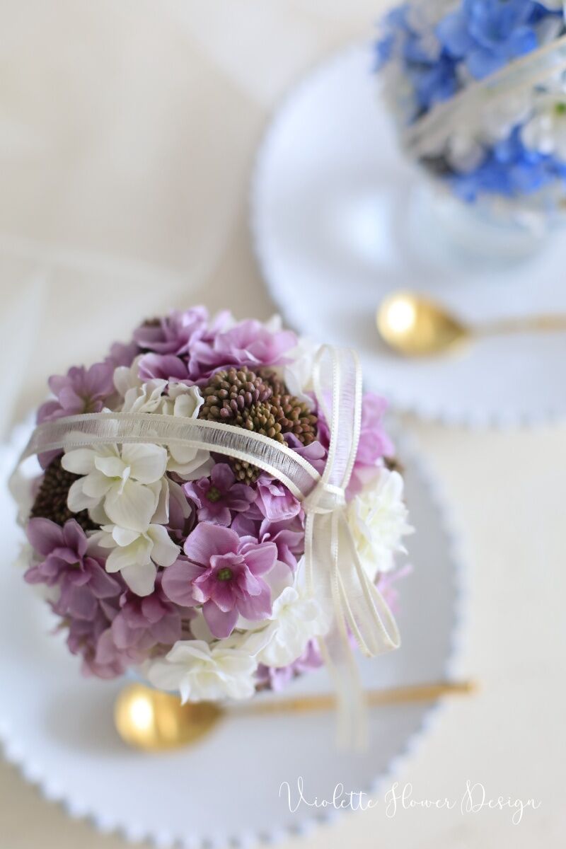 紫陽花ボールのパフェ（パープル） | Violette Flower Shop🏠