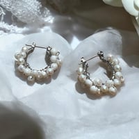 淡水パールフープピアス