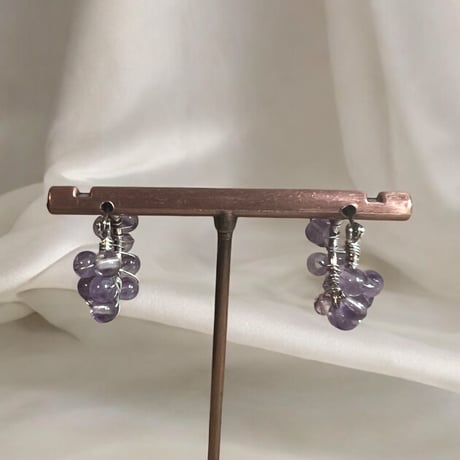アメジスト　フープピアス