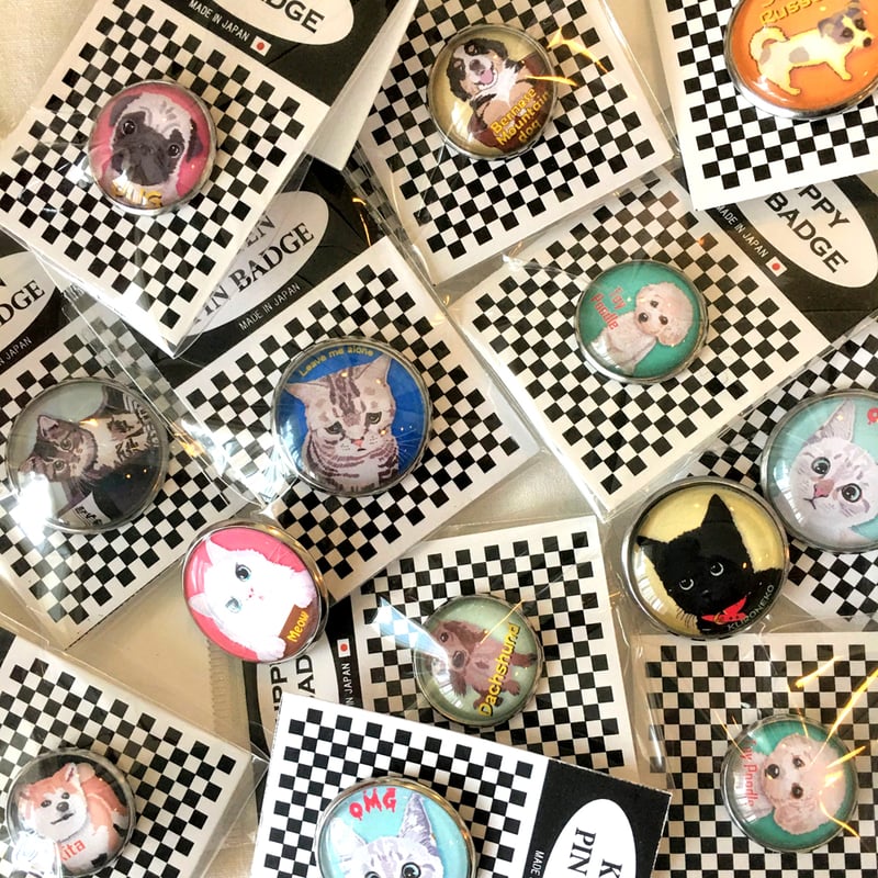 猫 ピンバッジ 猫ピンバッチ ねこピンズ 三毛猫 猫イラスト Cat Pins 