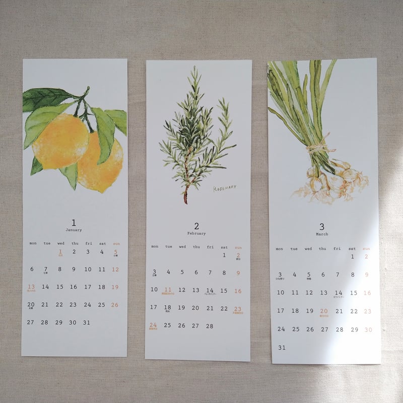 カレンダー 2026 / 庭の12ヶ月 | hiromi ohno