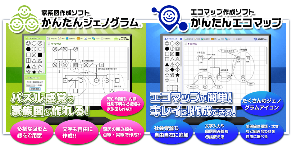 「かんたんジェノグラム」「かんたんエコマップ」オンラインショップ