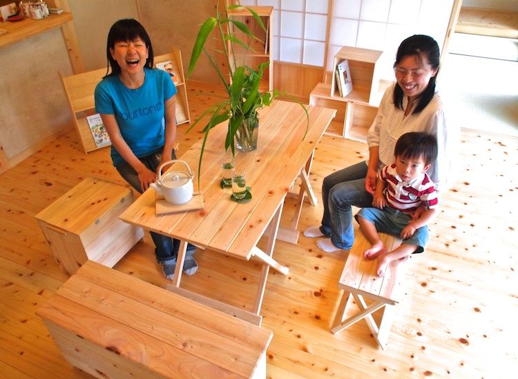 【セール】ヒノキ 桧 一枚板 折り畳みテーブル ヒノキの折りたたみテーブル［四万十ヒノキの家具屋さん］ | 島