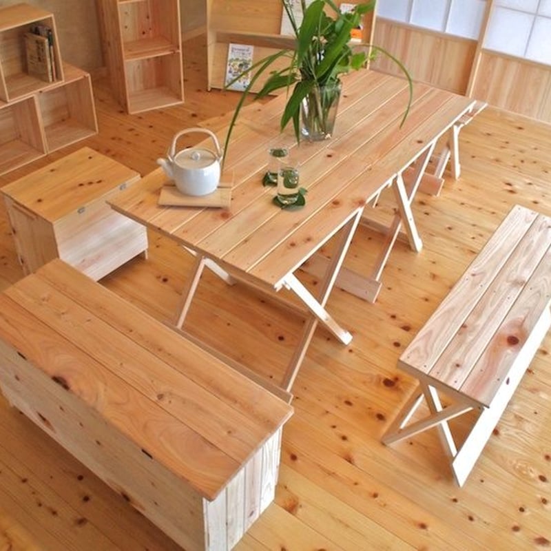 ヒノキの折りたたみベンチ［四万十ヒノキの家具屋さん］ | 島巡