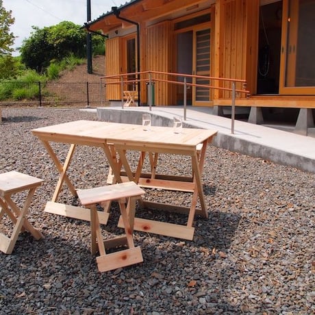 ヒノキの折りたたみテーブル［四万十ヒノキの家具屋さん］