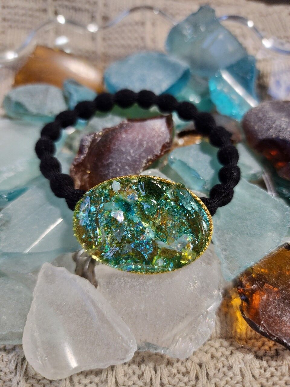 シーグラスのヘアゴム［焼尻島］ | 島巡商店 〜旅に出たくなる  