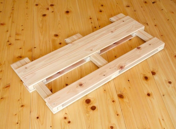杉の折り畳み一枚板ベンチ 簡単に持ち運べる折りたたみベンチ Folding Bench -eld- [ILC-3570]