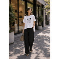 ボトル刺繍 半袖Tシャツ