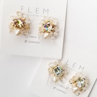 天然石フラワーイヤリング・ピアス