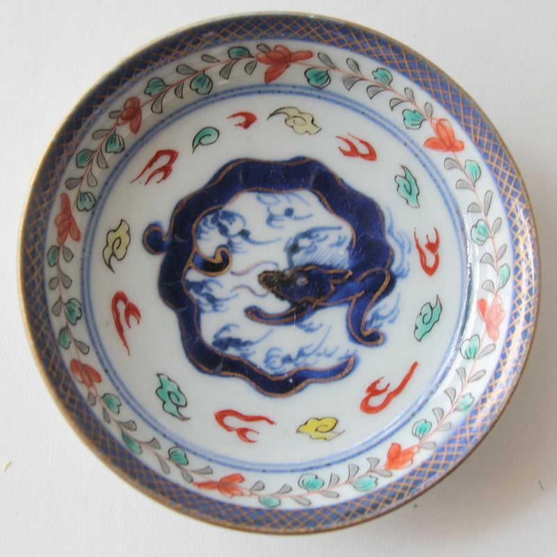 P-109 古伊万里 KOIMARI 色絵 青龍文 豆皿 5枚セット | imarimaru