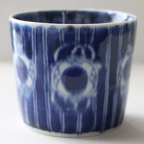 139 古伊万里 KOIMARI 染付 格子・鼓文 蕎麦猪口