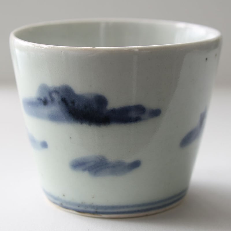 198 古伊万里 KOIMARI 染付 山水・東屋・帆掛け舟図 蕎麦猪口
