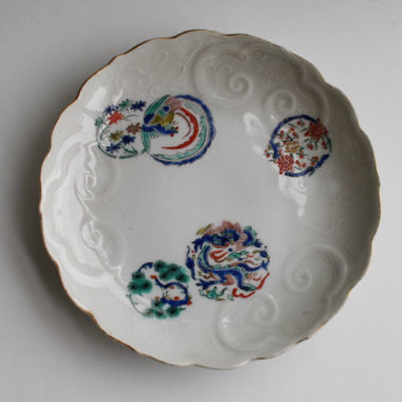 大聖寺伊万里 色絵皿5枚 p-84 大聖寺伊万里 DAISHOHJI-IMARI 色絵