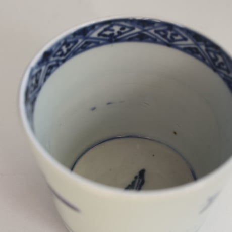 177  古伊万里 KOIMARI 染付 手水鉢・柄杓・鳥文 蕎麦猪口