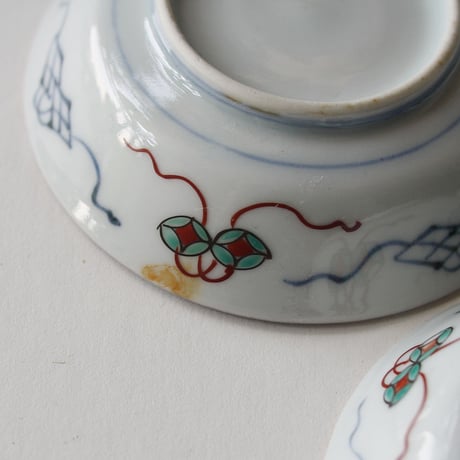 P-109  古伊万里 KOIMARI 色絵 青龍文 豆皿 ５枚セット